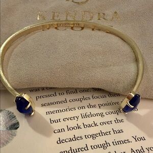 Kendra Scott Gold Bracelet with Deep Blue Stones